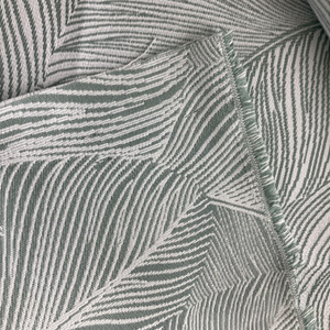 Richloom Fortress Clear Flutter in Pool | Upholstery Fabric | Leaf Design in Teal Green and White | Heavyweight | 54" Wide | By the Yard