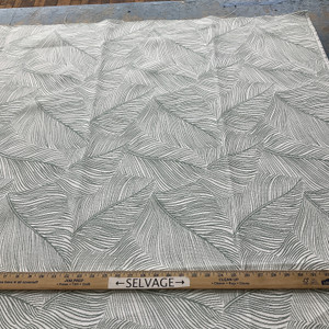 Richloom Fortress Clear Flutter in Pool | Upholstery Fabric | Leaf Design in Teal Green and White | Heavyweight | 54" Wide | By the Yard