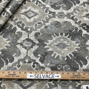 Richloom Platinum Yasariah Jacquard Cement | Heavyweight Jacquard Fabric | Home Decor Fabric | 55" Wide