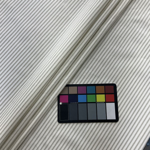 Vertical Ticking Stripe Cotton Duck Ivory and Grey | Medium Weight Duck Fabric | Home Decor Fabric | 54" Wide