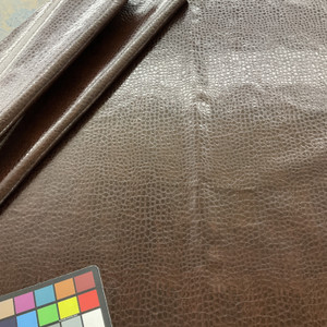 Faux Leather Crocodile Brown | Very Heavyweight Faux Leather Fabric | Home Decor Fabric | 54" Wide