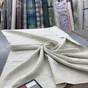 European 100% Washed Linen Rice Paper | Medium Weight Linen Fabric | Home Decor Fabric | 56" Wide