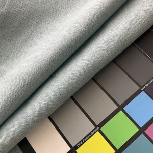 European 100% Washed Linen Mosaic Blue | Medium Weight Linen Fabric | Home Decor Fabric | 56" Wide