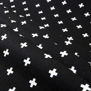 Premier Prints Mini Swiss Cross Black | Medium Weight Duck Fabric | Home Decor Fabric | 54" Wide