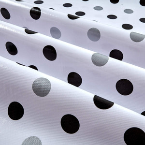 Oilcloth Tokyo Dot Black | Medium/Heavyweight Oilcloth Fabric | Home Decor Fabric | 47" Wide