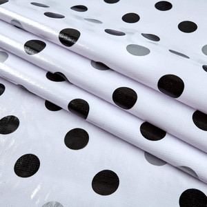 Oilcloth Tokyo Dot Black | Medium/Heavyweight Oilcloth Fabric | Home Decor Fabric | 47" Wide