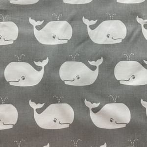 Premier Prints Whale Tales Twill Storm/White | Lightweight Twill Fabric | Home Decor Fabric | 54" Wide