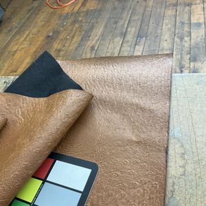 Faux Leather Ostrich Rawhide | Very Heavyweight Faux Leather Fabric | Home Decor Fabric | 54" Wide