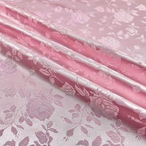 Rose Satin Jacquard Pink | Lightweight Jacquard, Satin Fabric | Home Decor Fabric | 58" Wide