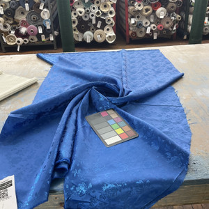 Rose Satin Jaquard Royal | Lightweight Jacquard, Satin Fabric | Home Decor Fabric | 58" Wide