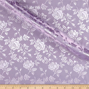 Rose Satin Jaquard Lavender | Lightweight Jacquard, Satin Fabric | Home Decor Fabric | 58" Wide