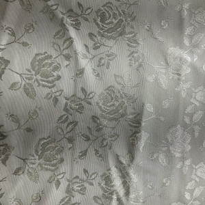 Rose Satin Jaquard Silver | Lightweight Jacquard, Satin Fabric | Home Decor Fabric | 58" Wide