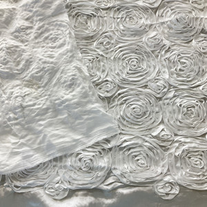 Wedding Rosette Satin White | Medium Weight Satin Fabric | Home Decor Fabric | 50" Wide