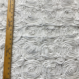 Wedding Rosette Satin White | Medium Weight Satin Fabric | Home Decor Fabric | 50" Wide