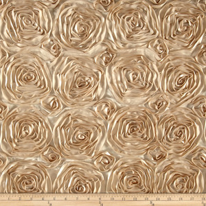 Wedding Rosette Satin Champagne | Medium/Heavyweight Satin Fabric | Home Decor Fabric | 53" Wide