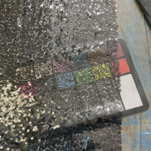 Glitz Sequin & Stretch Mesh Black | Medium Weight Mesh Fabric | Home Decor Fabric | 52" Wide