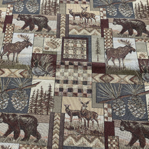 Peters Cabin Patch Jacquard Denim | Medium/Heavyweight Jacquard Fabric | Home Decor Fabric | 54" Wide