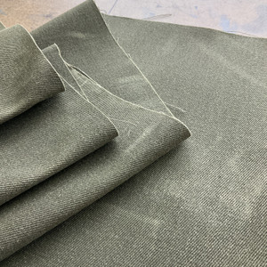 Heavyweight Waxed Twill Olive | Very Heavyweight Twill Fabric | Home Decor Fabric | 60" Wide