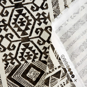 Swavelle Izett Black Spice | Medium Weight Duck Fabric | Home Decor Fabric | 54" Wide