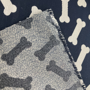 Crypton Home Dog Bones Jacquard Denim | Very Heavyweight Jacquard Fabric | Home Decor Fabric | 58.5" Wide