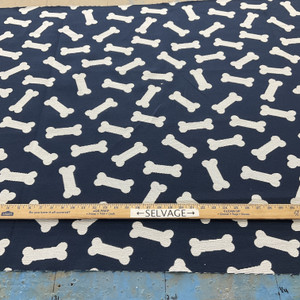 Crypton Home Dog Bones Jacquard Denim | Very Heavyweight Jacquard Fabric | Home Decor Fabric | 58.5" Wide