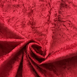 Alpine Crushed Velvet Red | Medium Weight Velvet Fabric | Home Decor Fabric | 54" Wide