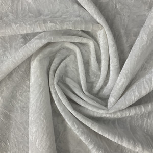 Alpine Crushed Velvet White | Medium Weight Velvet Fabric | Home Decor Fabric | 54" Wide