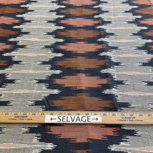 Justina Blakeney Geo Jacquard Mango | Very Heavyweight Jacquard Fabric | Home Decor Fabric | 56" Wide