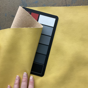 Pecos Faux Leather Lemon | Heavyweight Faux Leather, Vinyl Fabric | Home Decor Fabric | 54" Wide