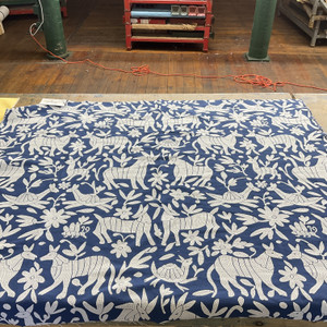 Artistry Fiesta Tribal Jacquard Navy/White | Very Heavyweight Jacquard Fabric | Home Decor Fabric | 55" Wide