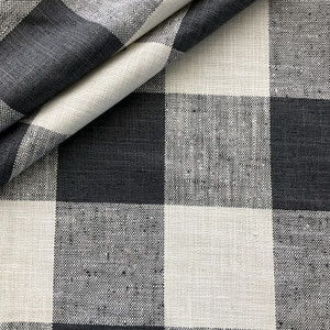 P Kaufmann Check Please Basketweave Thunder | Medium/Heavyweight Jacquard Fabric | Home Decor Fabric | 54" Wide