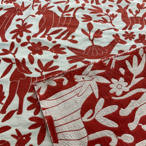 Artistry Fiesta Tribal Jacquard Red | Very Heavyweight Jacquard Fabric | Home Decor Fabric | 55" Wide