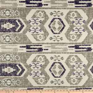 Sunbrella Tribal Inspired Glacier | Outdoor Fabric | Blue / Grey / White | Solution Dyed Acrylic | 54" Wide