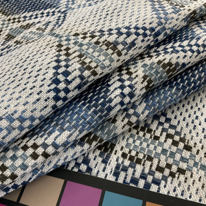 Artistry Tribal Southwest Adoette Chenille Jacquard Indigo | Very Heavyweight Jacquard, Chenille Fabric | Home Decor Fabric | 57" Wide