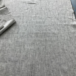 100% European Linen Yarn Dyed Chambray Black/White | Lightweight Chambray Fabric | Home Decor Fabric | 57" Wide