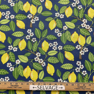 PKL Studio Indoor/Outdoor Lemon Tree Indigo | Medium Weight Outdoor Fabric | Home Decor Fabric | 54" Wide