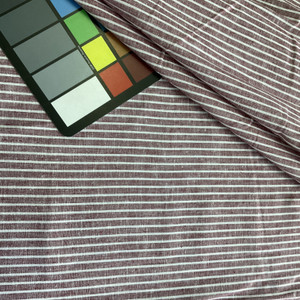 Linen Cotton Blend Double Stripe Red | Medium Weight Linen Fabric | Home Decor Fabric | 55" Wide