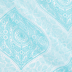 Martha Stewart Lily Pond Medallion Batiste Turquoise | Very Lightweight Batiste Fabric | Home Decor Fabric | 62" Wide
