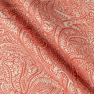 Martha Stewart Lily Pond Paisley Seagrass Coral | Very Heavyweight Basketweave Fabric | Home Decor Fabric | 55" Wide