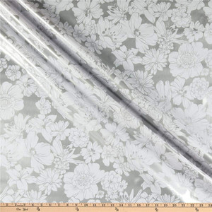 Oilcloth Victoria Silver | Heavyweight Oilcloth Fabric | Home Decor Fabric | 47" Wide