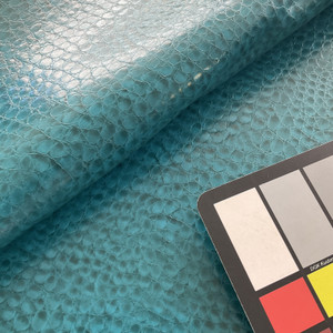 Non-Backed Crocodile Faux Leather Turquoise | Very Heavyweight Vinyl Fabric | Home Decor Fabric | 54" Wide