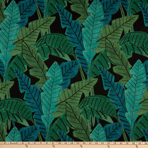 Justina Blakeney Paradise Print Lagoon | Medium Weight Linen, Canvas Fabric | Home Decor Fabric | 55" Wide