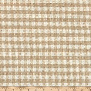 PKL Studio Row House Check Outdoor Flax | Medium Weight Outdoor Fabric | Home Decor Fabric | 54" Wide