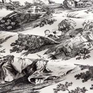 Waverly Idyllic Days Toile Noir | Lightweight Twill Fabric | Home Decor Fabric | 54" Wide