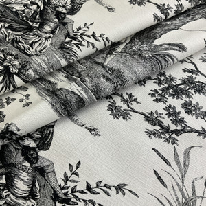 Waverly Idyllic Days Toile Noir | Lightweight Twill Fabric | Home Decor Fabric | 54" Wide