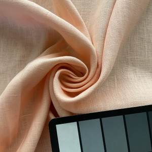 Cantaloupe European 100% Washed Linen Cantalope | Medium Weight Linen Fabric | Home Decor Fabric | 56" Wide