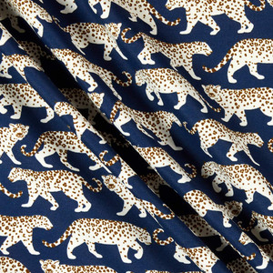 PKL Studio Tiger Walk Indoor/Outdoor Navy | Medium Weight Outdoor Fabric | Home Decor Fabric | 54" Wide