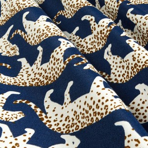 PKL Studio Tiger Walk Indoor/Outdoor Navy | Medium Weight Outdoor Fabric | Home Decor Fabric | 54" Wide