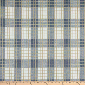 Waverly Cozy Plaid Jacquard Sky | Very Heavyweight Jacquard Fabric | Home Decor Fabric | 54" Wide