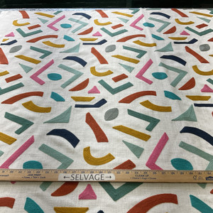 PKL Studio Oslo Embroidery Confetti | Very Heavyweight Woven, Linen Fabric | Home Decor Fabric | 57" Wide